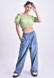 Women's Peasant Crop Top
