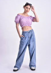 Women's Peasant Crop Top