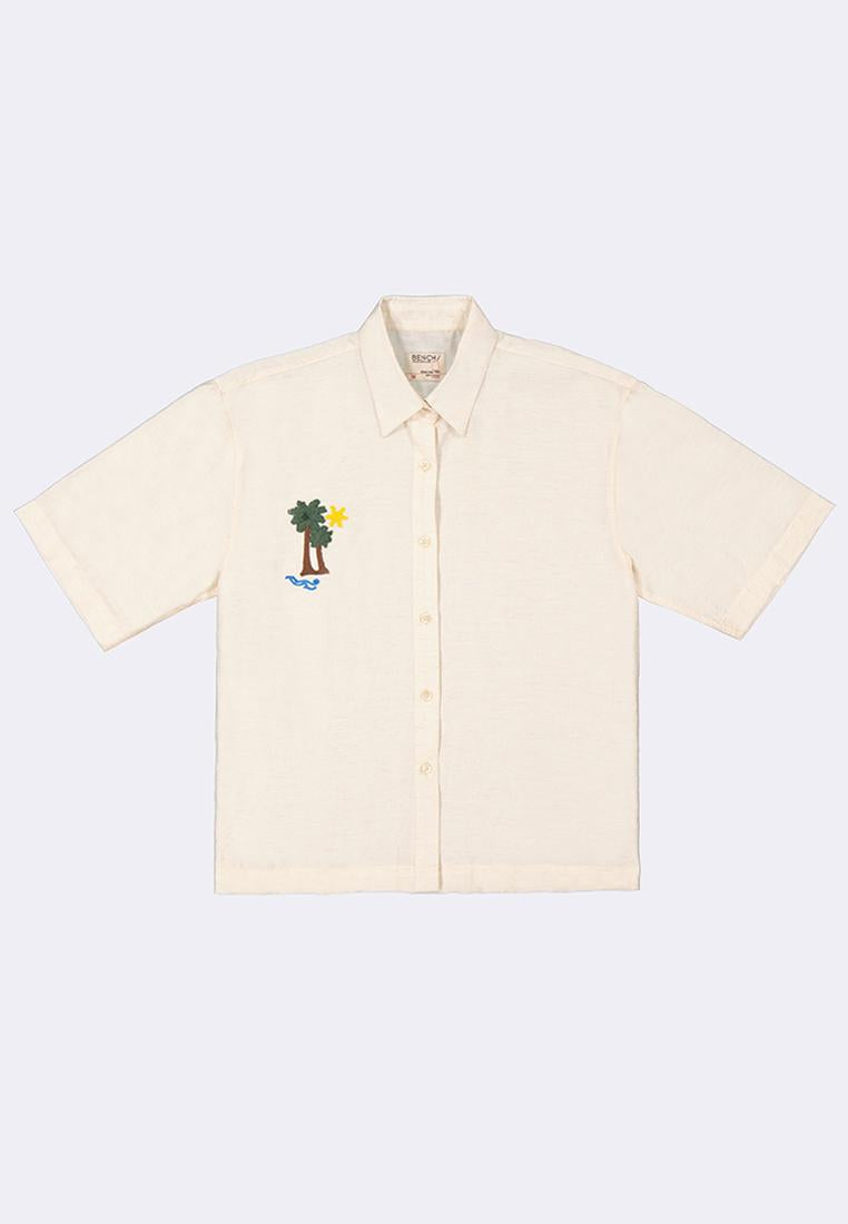 Women's Woven Short Sleeve Button Shirt