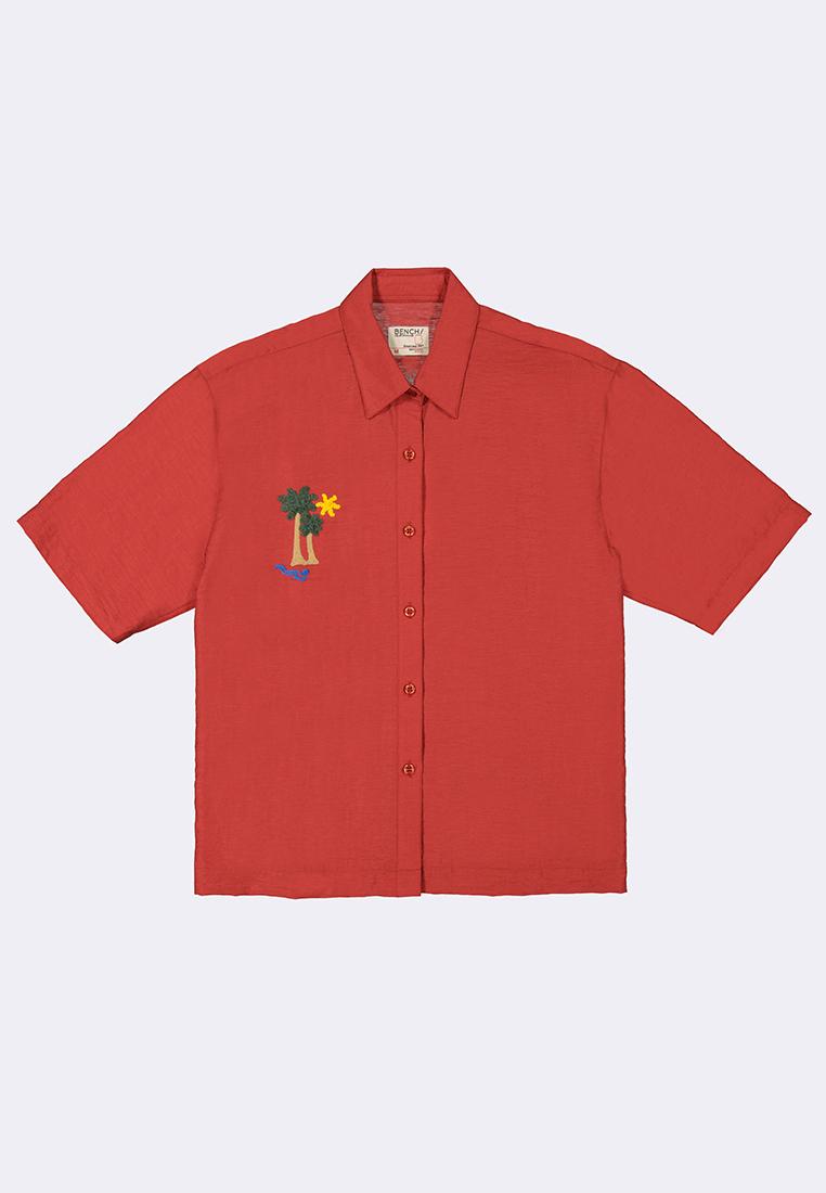 Women's Woven Short Sleeve Button Shirt