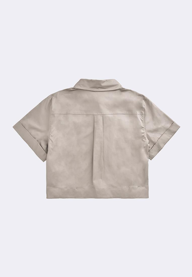 Women's Crop Woven Polo
