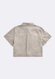 Women's Crop Woven Polo