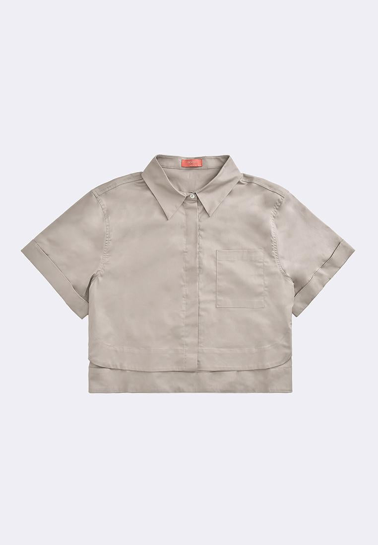 Women's Crop Woven Polo