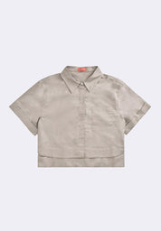 Women's Crop Woven Polo