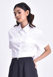 Women's Crop Woven Polo