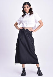 Women's Crop Woven Polo