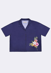 Women's Printed Boxy Short Sleeve Shirt