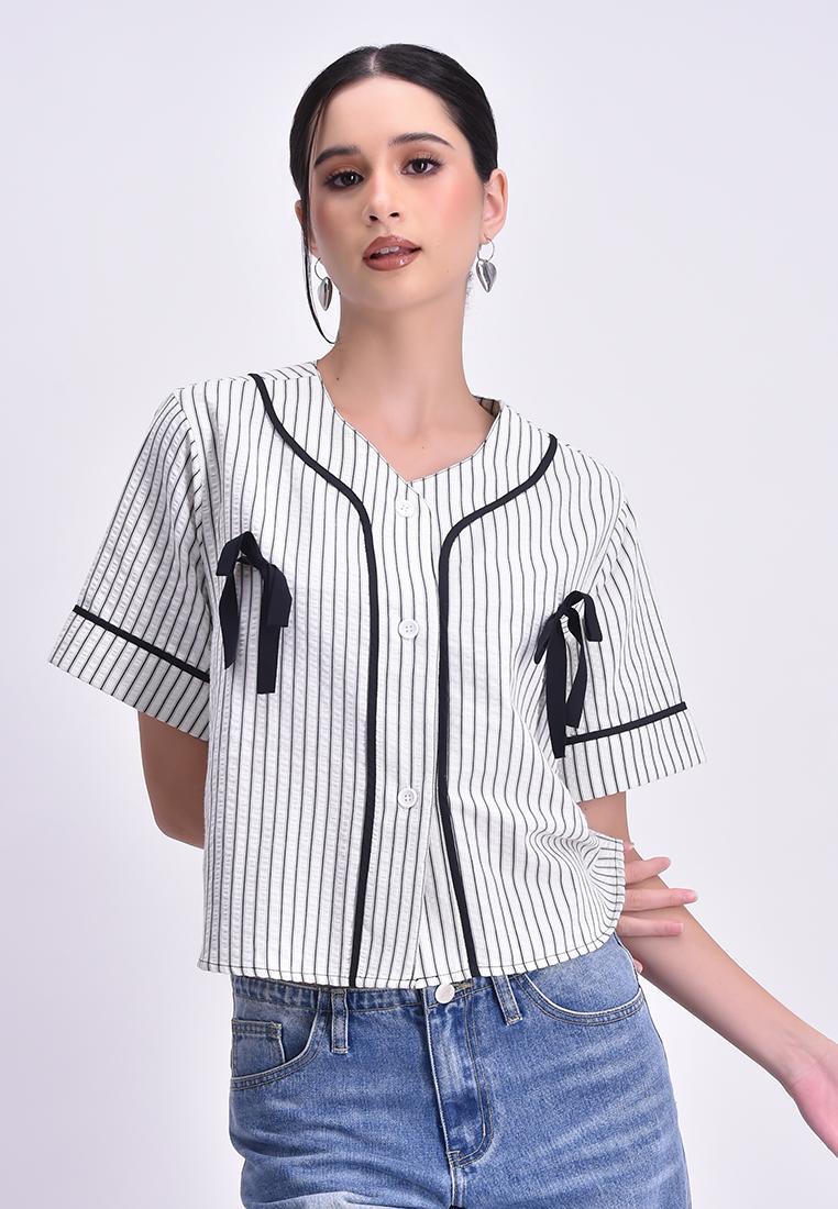 Women's Cropped Baseball Jersey Top