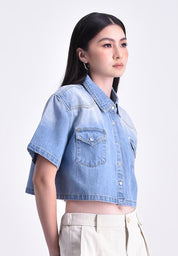 Women's Denim Cropped Shirt