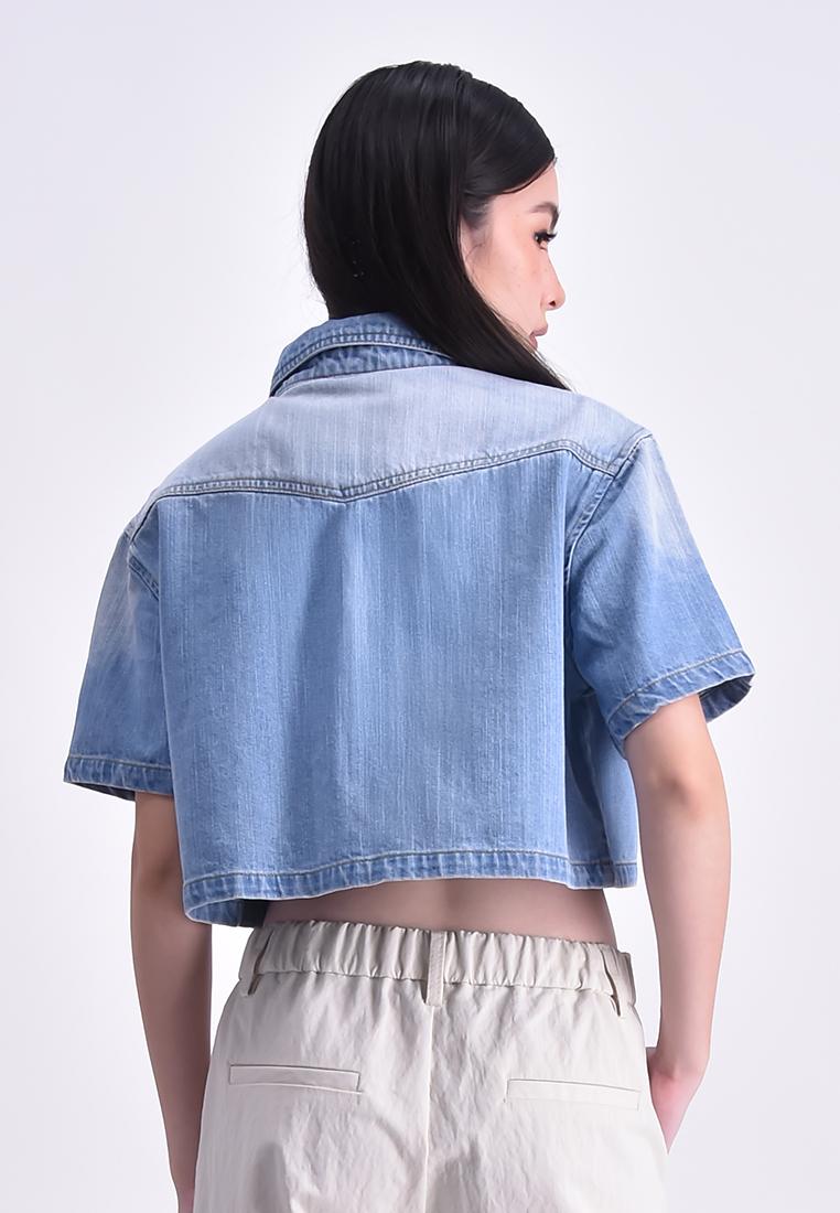 Women's Denim Cropped Shirt