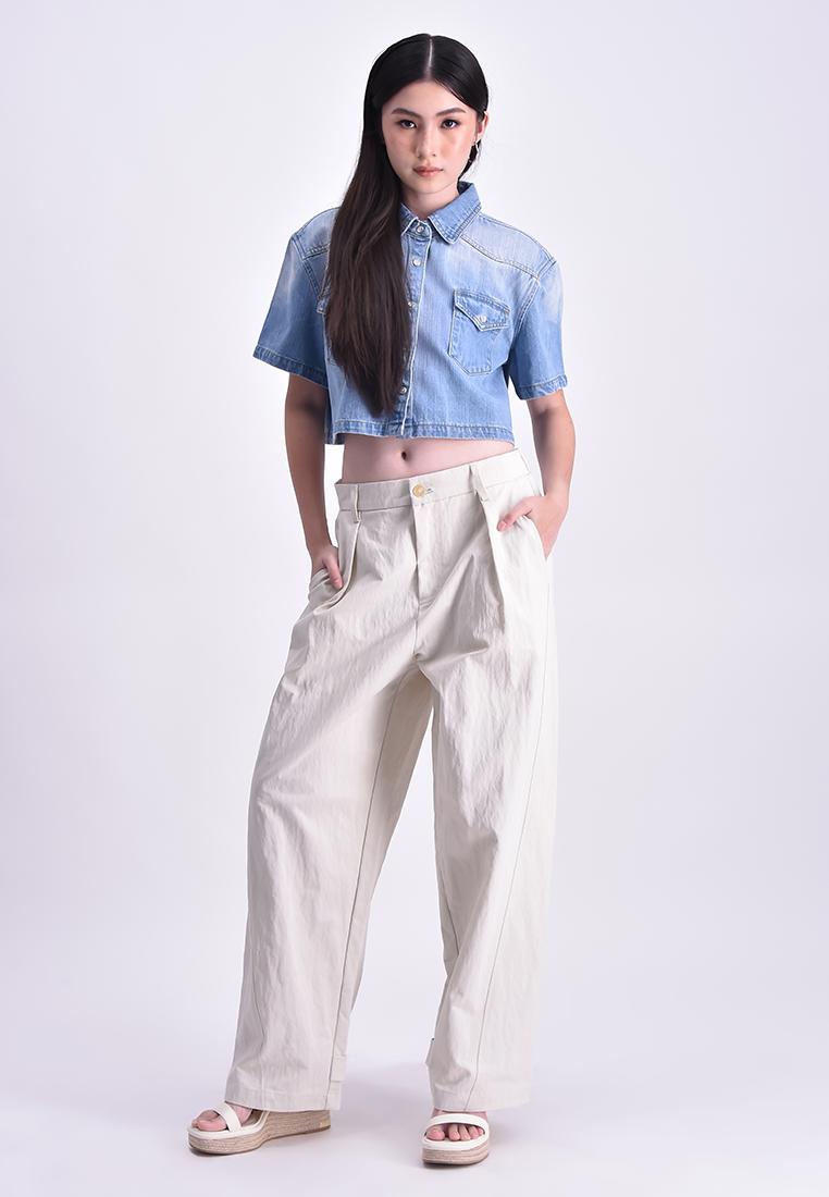 Women's Denim Cropped Shirt