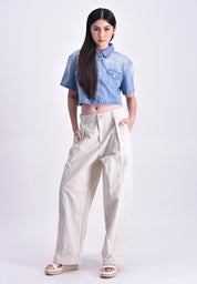 Women's Denim Cropped Shirt