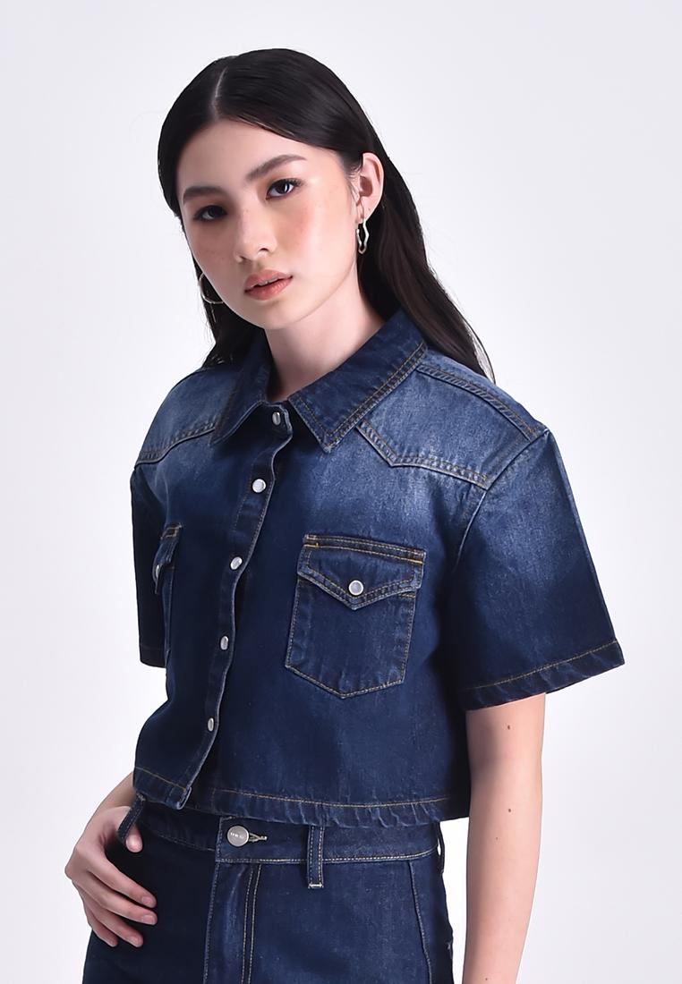 Women's Denim Cropped Shirt