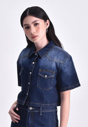 Women's Denim Cropped Shirt