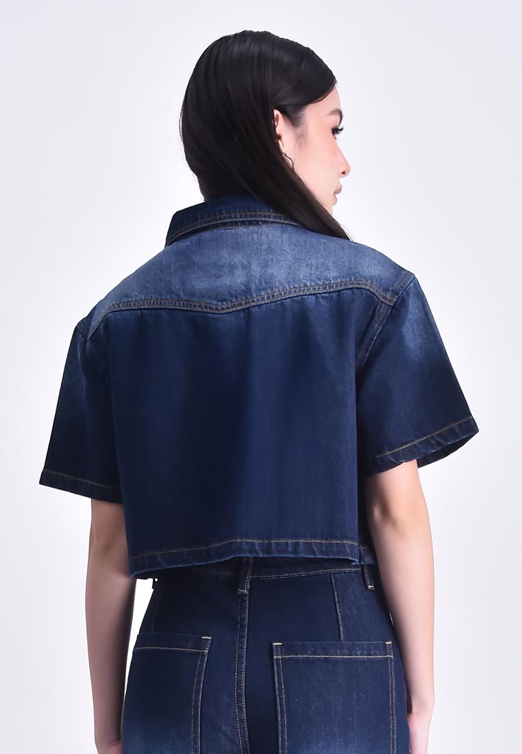 Women's Denim Cropped Shirt