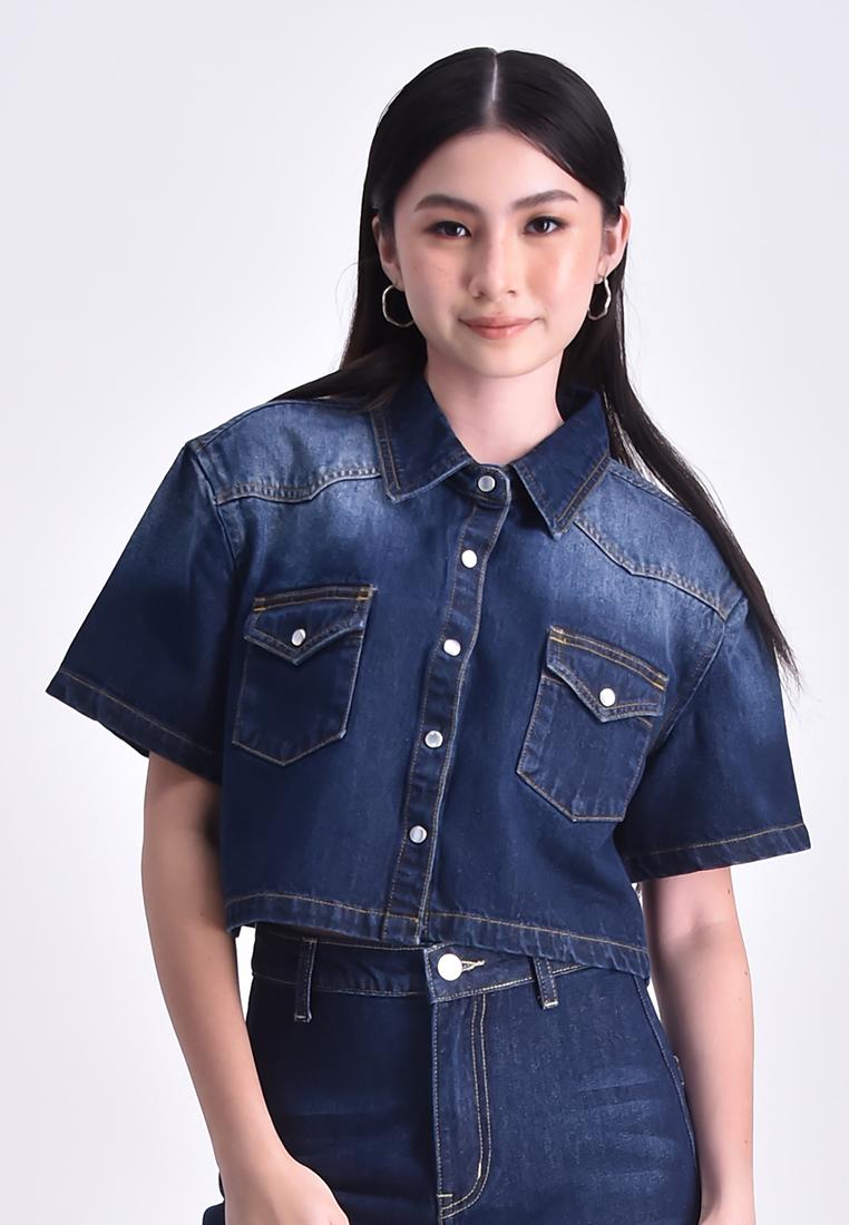 Women's Denim Cropped Shirt