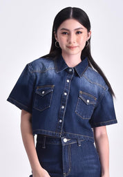 Women's Denim Cropped Shirt