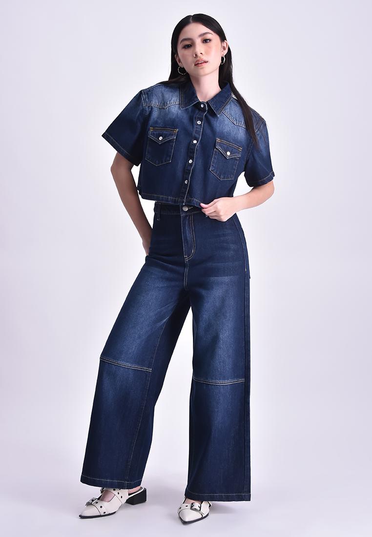 Women's Denim Cropped Shirt