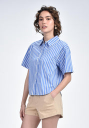 Women's Striped Shirt with Tie