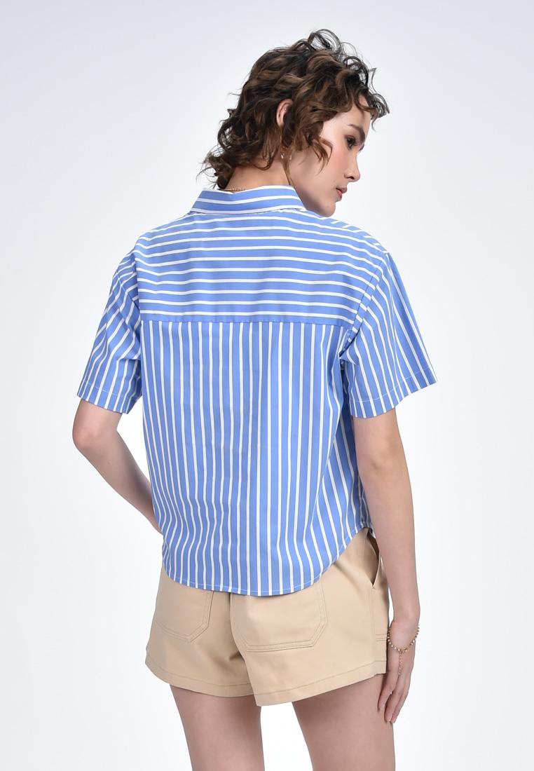 Women's Striped Shirt with Tie