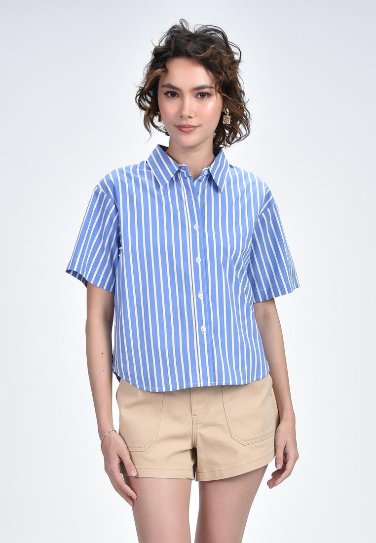 Women's Striped Shirt with Tie
