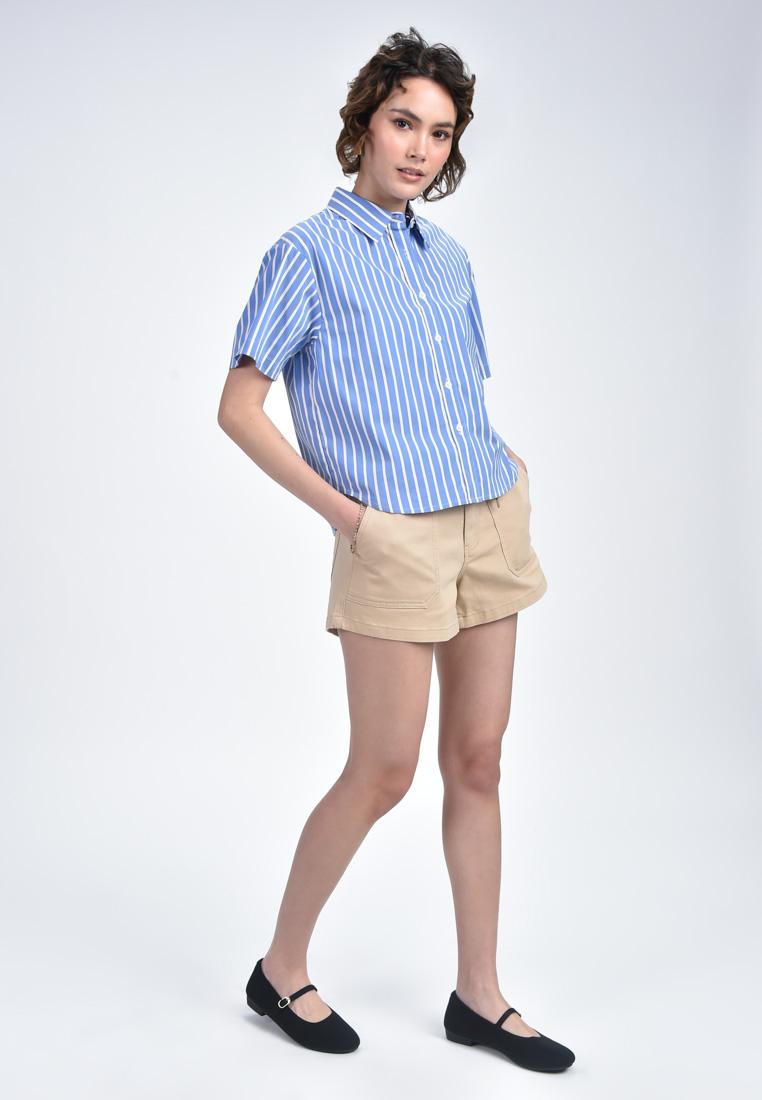 Women's Striped Shirt with Tie