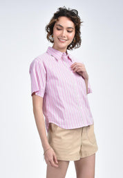 Women's Striped Shirt with Tie