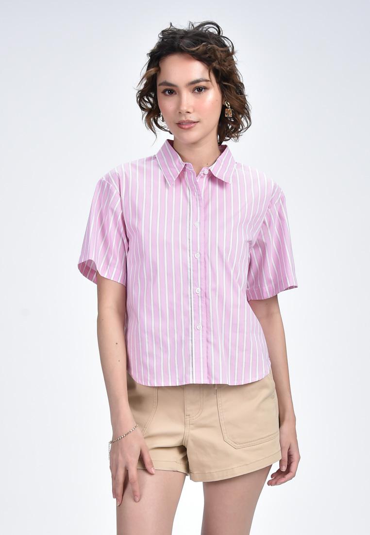 Women's Striped Shirt with Tie
