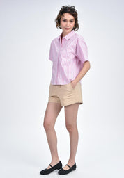 Women's Striped Shirt with Tie