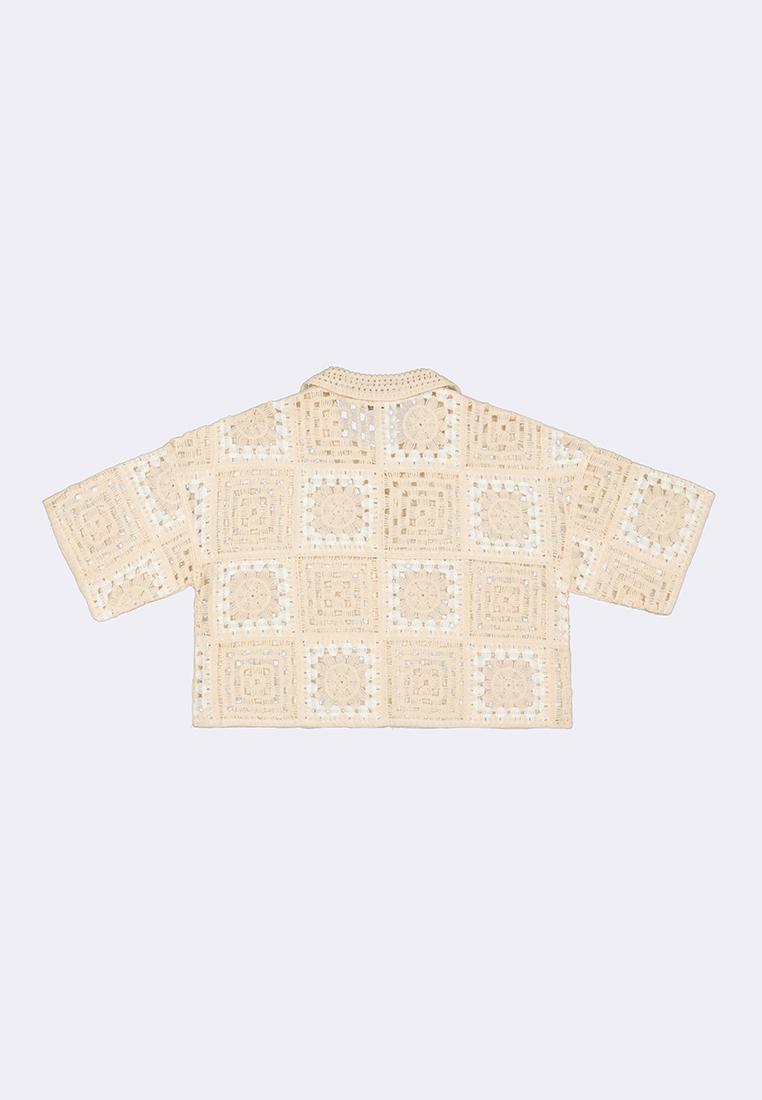 Women's Crochet Polo Resort Shirt