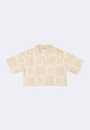Women's Crochet Polo Resort Shirt