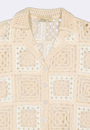 Women's Crochet Polo Resort Shirt