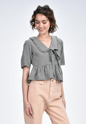 Women's Collared Flowy Blouse