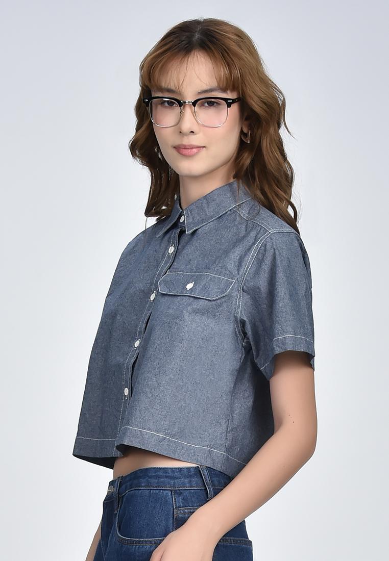Women's Short Sleeve Chambray Shirt