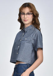 Women's Short Sleeve Chambray Shirt