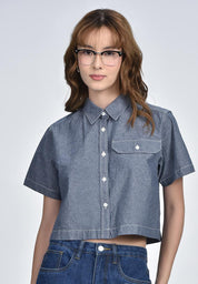 Women's Short Sleeve Chambray Shirt