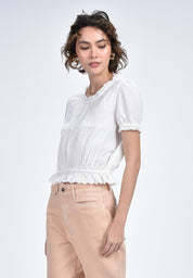 Women's Short Sleeve Ruffle Top