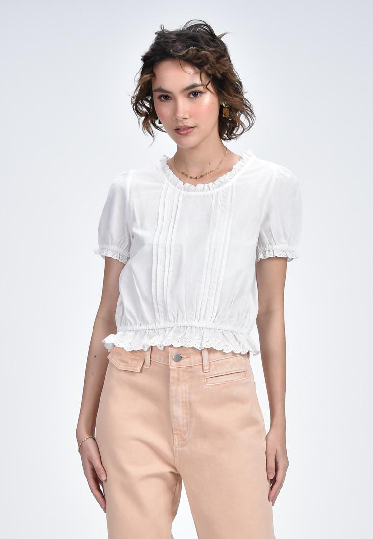 Women's Short Sleeve Ruffle Top