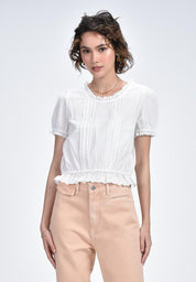 Women's Short Sleeve Ruffle Top