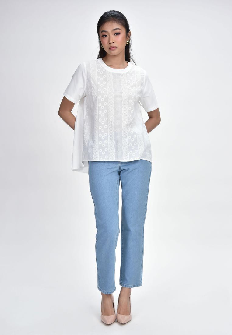 Women's Embroidered Short Sleeve Top