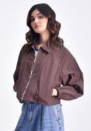 Women's Collared Zip Up Jacket