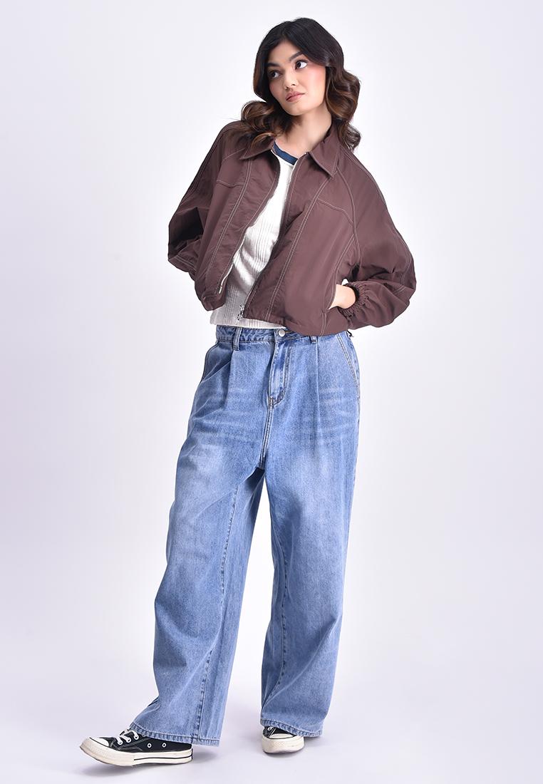 Women's Collared Zip Up Jacket