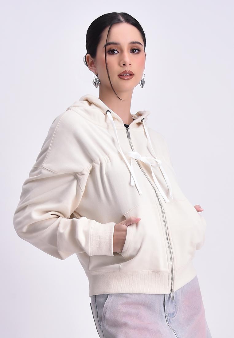 Women's Double Tie Front Hoodie Jacket