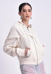 Women's Double Tie Front Hoodie Jacket