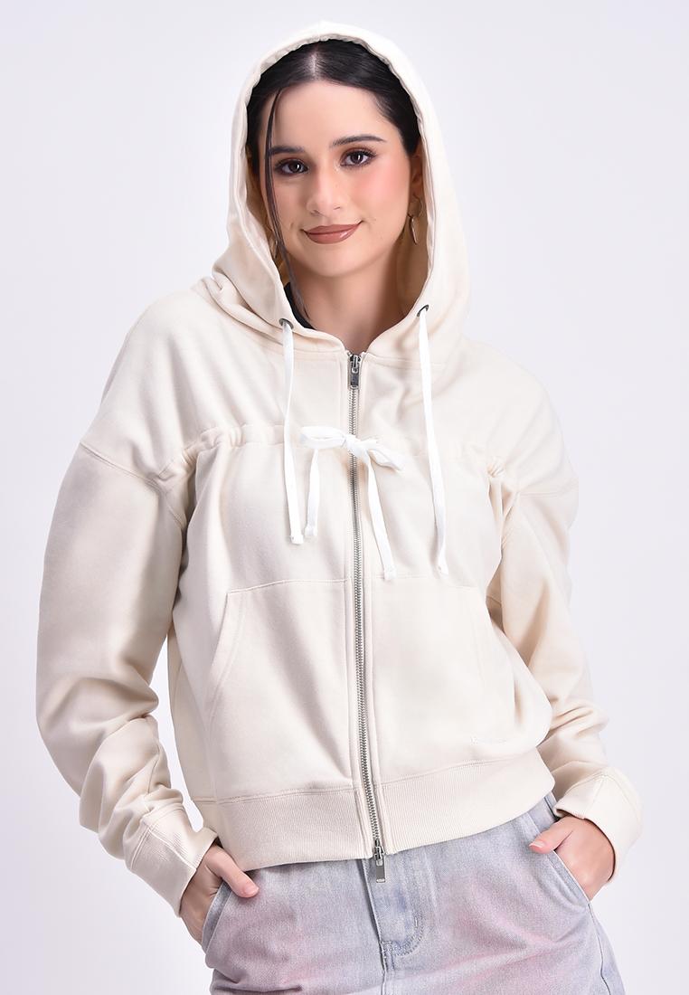 Women's Double Tie Front Hoodie Jacket
