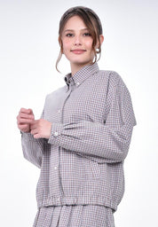 Women's Plaid Collar Jacket