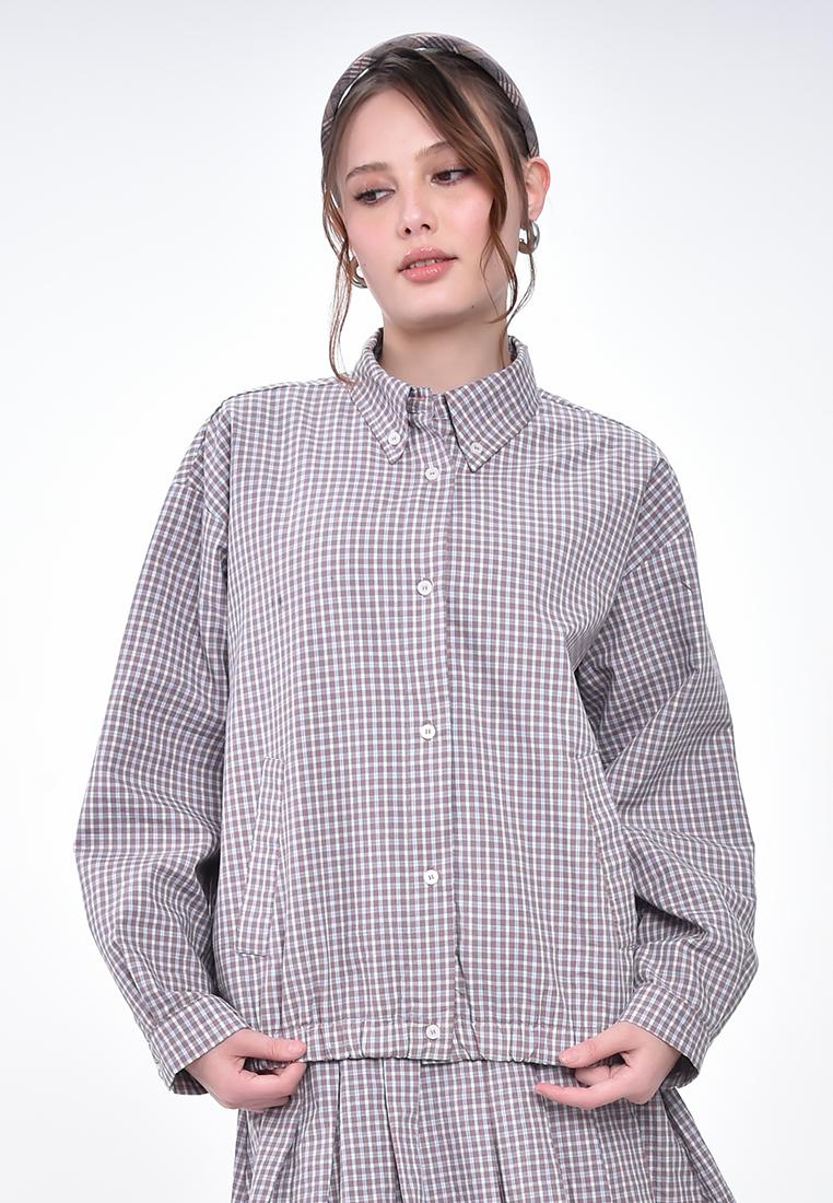 Women's Plaid Collar Jacket