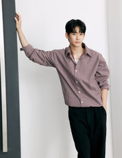 Bench x Kim Soo Hyun Men's Checkered Button-Up Jacket