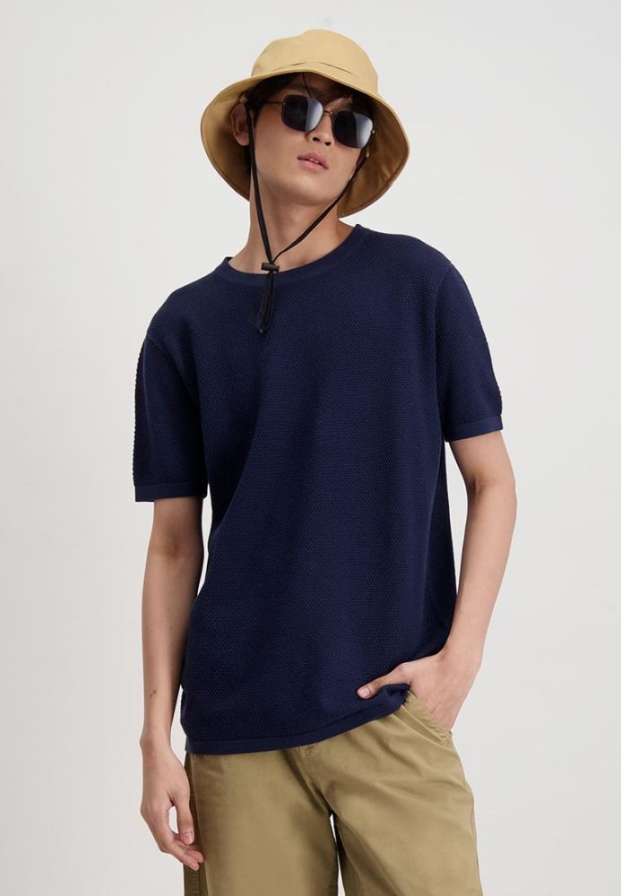 Flat knit t shirts hot sale