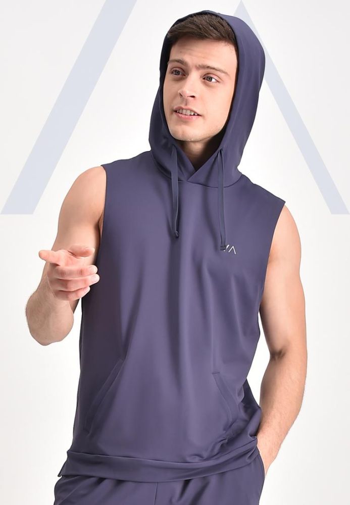 Mens hoodie sleeveless hotsell
